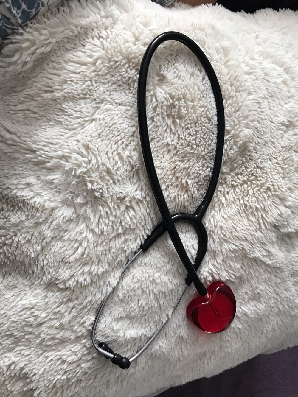 Classic Black Stethoscope with Red Chestpiece